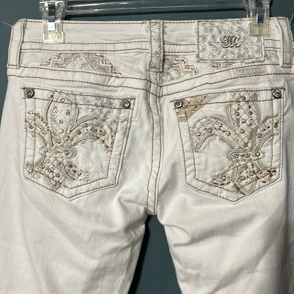 Miss Me White Embellished Skinny Jeans